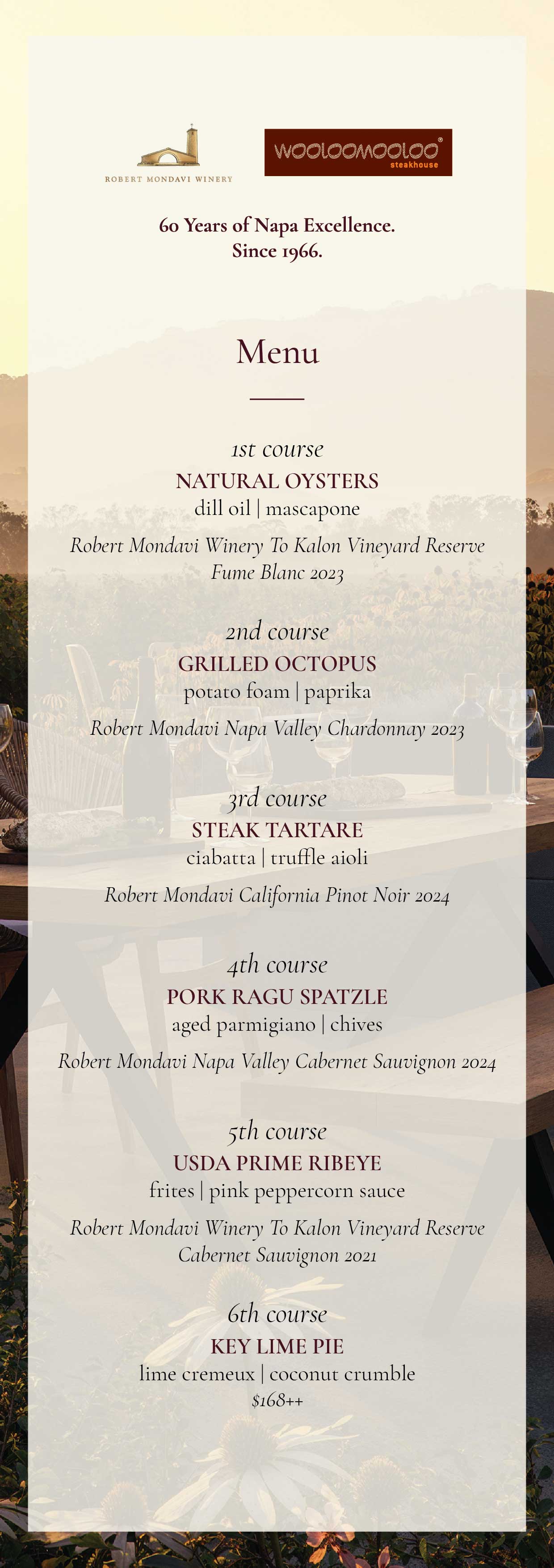 Robert Mondavi x Wooloomooloo Dinner